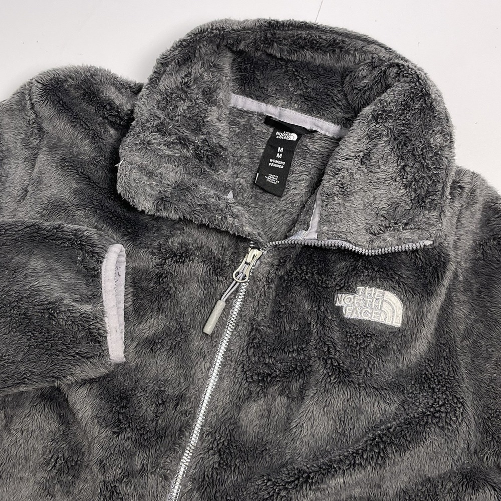 The North Face Women's Medium Osito Jacket Fleece Gray Grey Full Zip High Pile